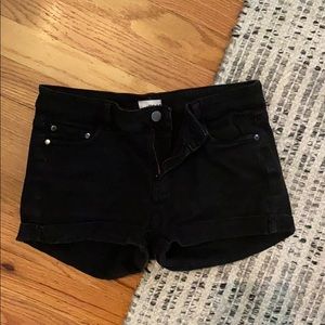 black jean shorts